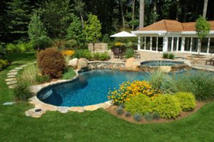 pool landscaping that provides a nice fragrance